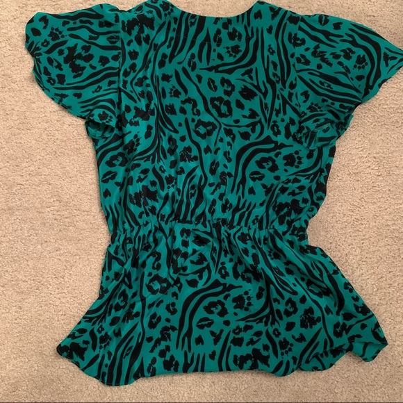 Amanda Uprichard Emerald Green Pattern Silk Top - Picture 5 of 5